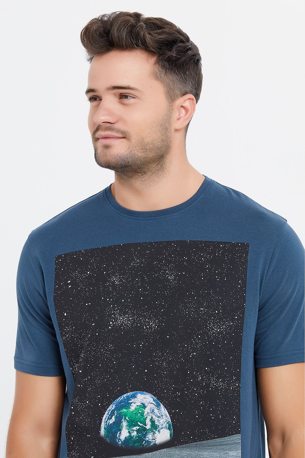 Men Blue Graphic T-Shirt sold by Redtag product image thumbnail 4