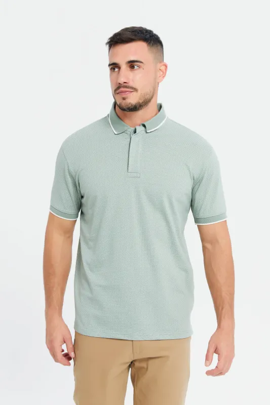 Men Grey Short Sleeved Polo Shirt sold by Redtag