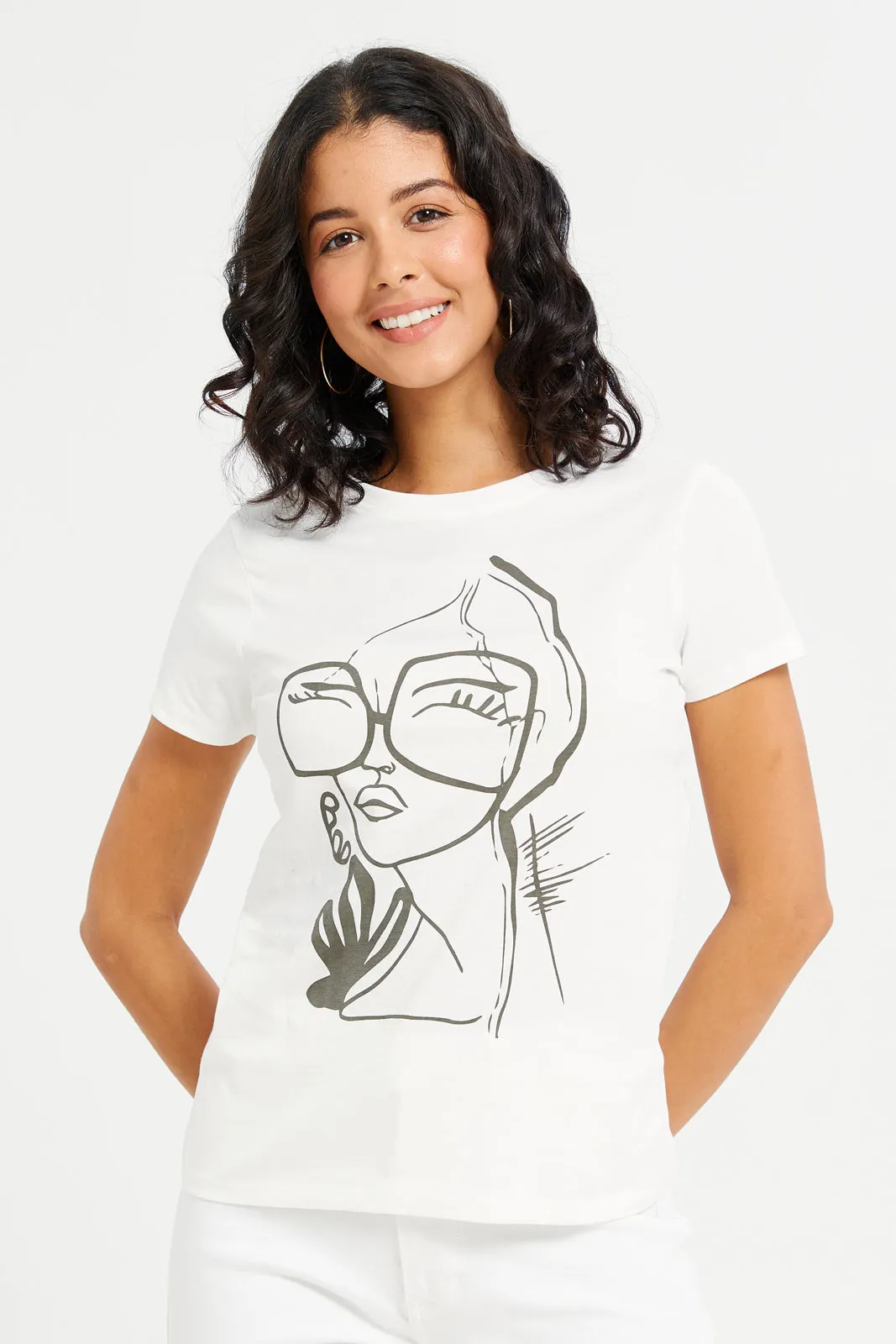 Women Ivory Lady Printed T-Shirt sold by Redtag