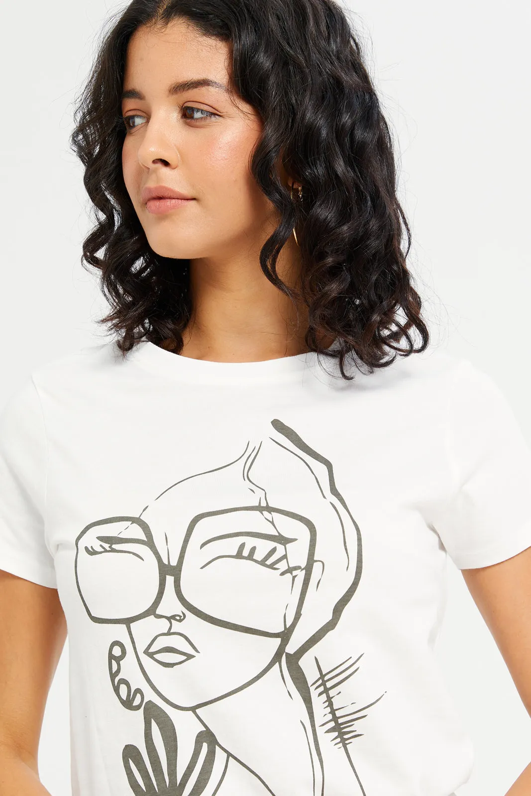 Women Ivory Lady Printed T-Shirt sold by Redtag product image thumbnail 4