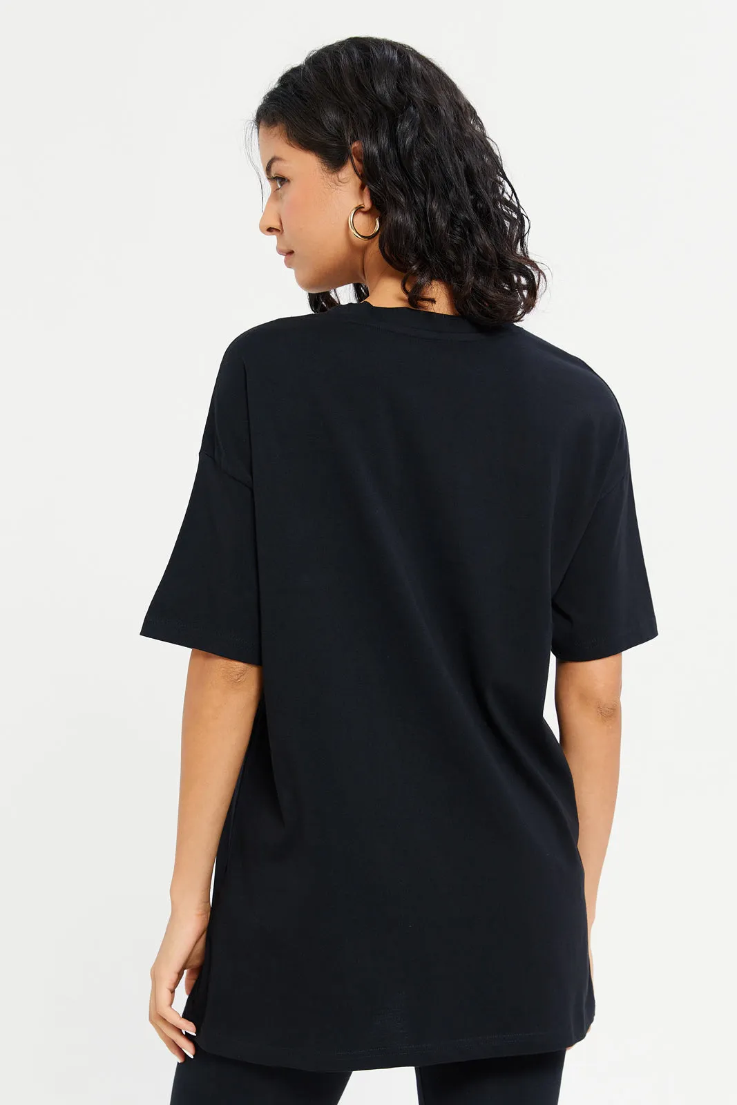 Women Black Printed Active Tshirt sold by Redtag product image thumbnail 3