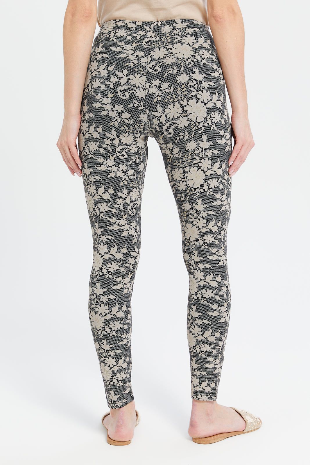 Women Black Printed Leggings sold by Redtag product image thumbnail 3