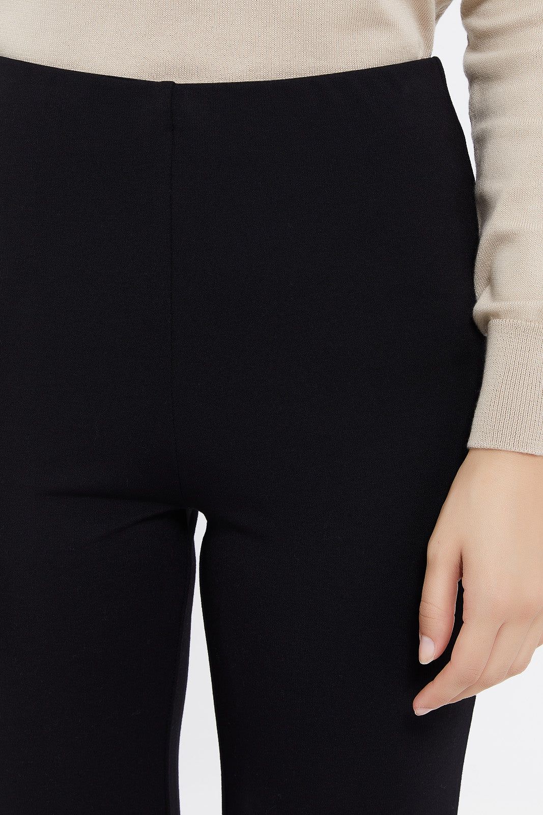 Women Black Fit And Flare Textured Trouser sold by Redtag product image thumbnail 4