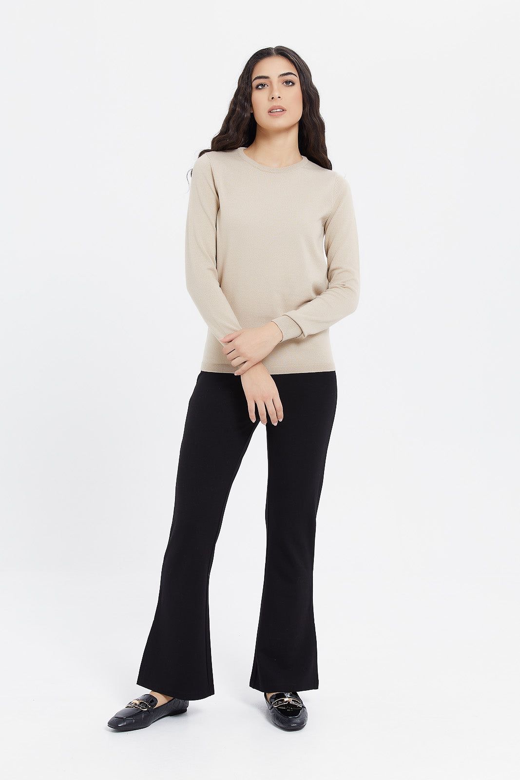 Women Black Fit And Flare Textured Trouser sold by Redtag product image thumbnail 2