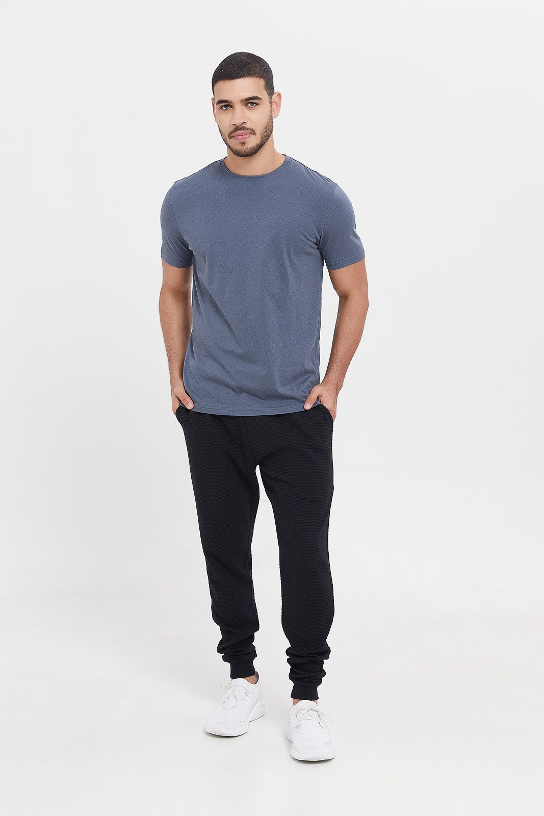Men Charcoal Plain T-Shirt sold by Redtag product image thumbnail 2