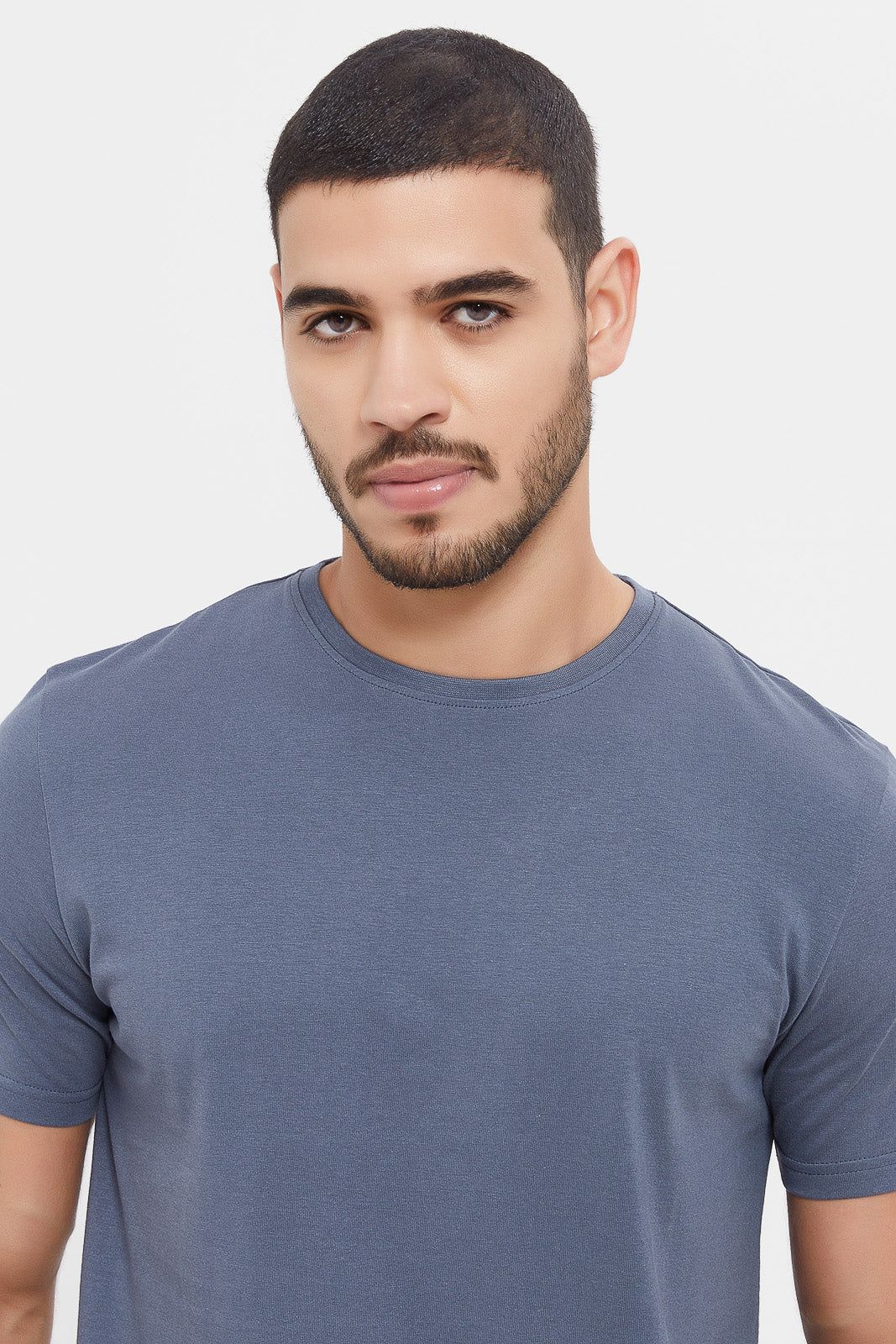 Men Charcoal Plain T-Shirt sold by Redtag product image thumbnail 4
