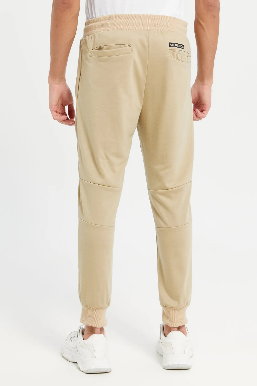 Men Beige Slim Fit Active Pants sold by Redtag product image thumbnail 3