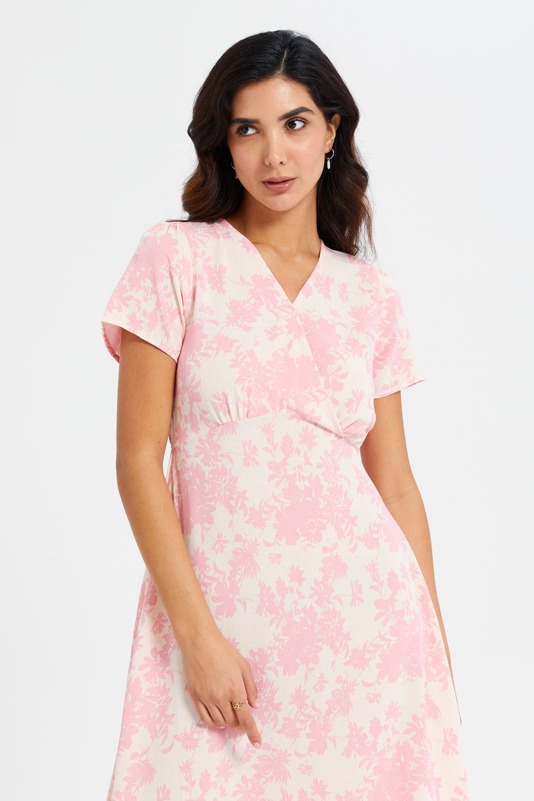Women Pink And White Printed Midi Dress sold by Redtag product image thumbnail 2