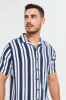 Men White And Navy Striped Resort Shirt sold by Redtag