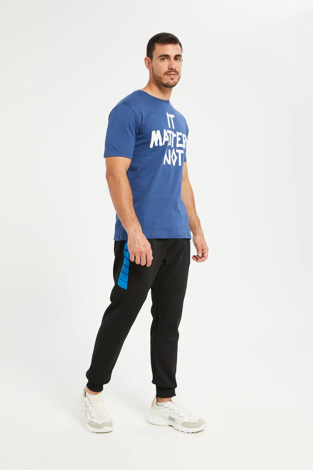 Men Navy Printed Basic T-Shirt sold by Redtag product image thumbnail 2