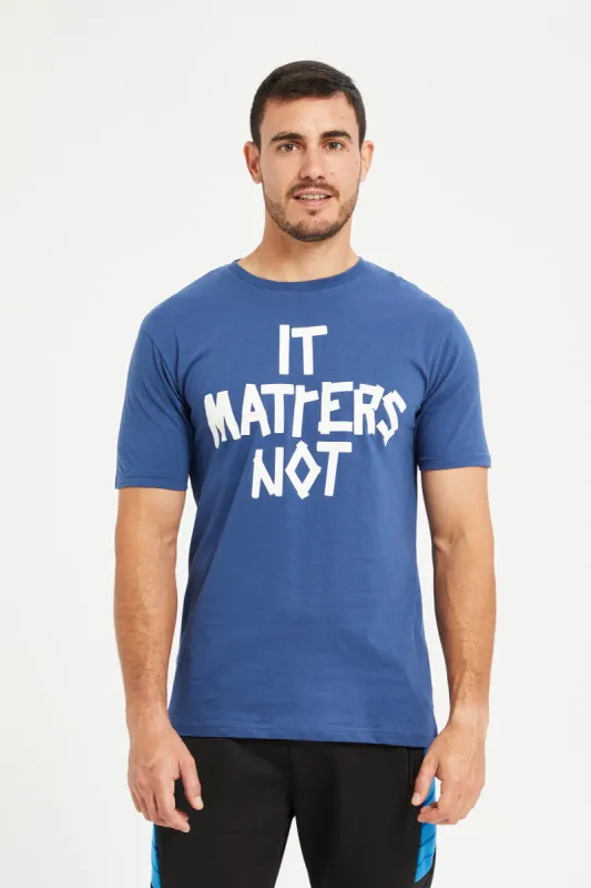 Men Navy Printed Basic T-Shirt sold by Redtag