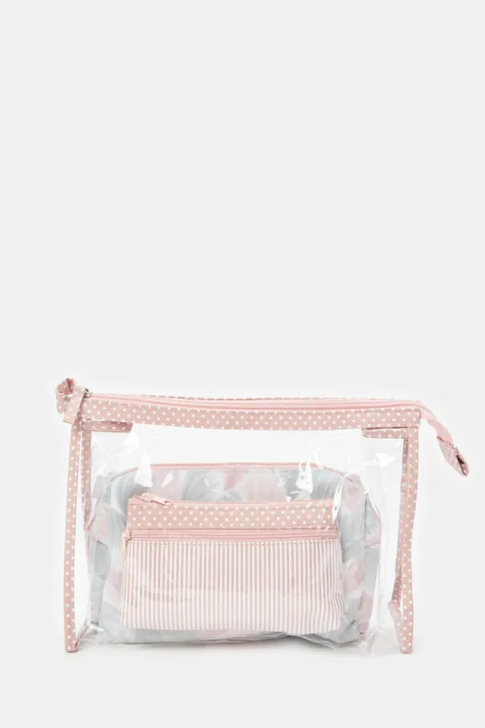 Women Multicolour Cosmetic Pouch Set (3 Piece) sold by Redtag