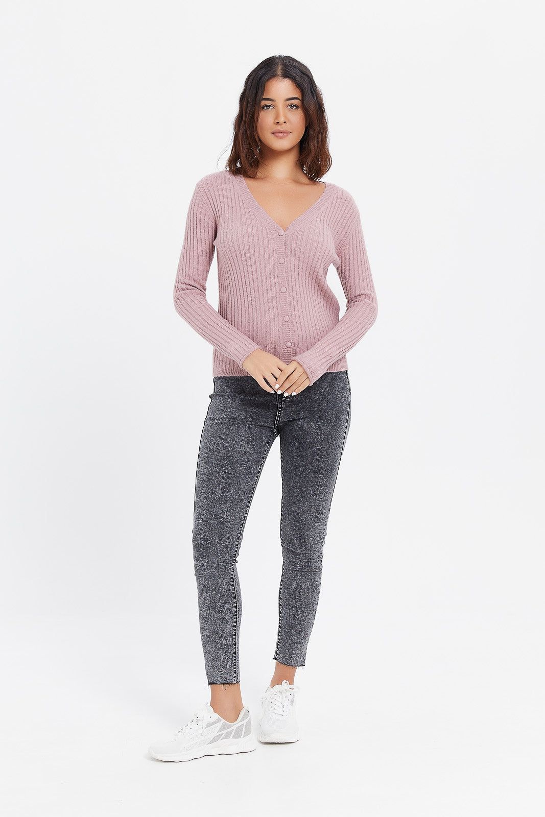 Women Mauve Knitted Cardigan sold by Redtag product image thumbnail 2