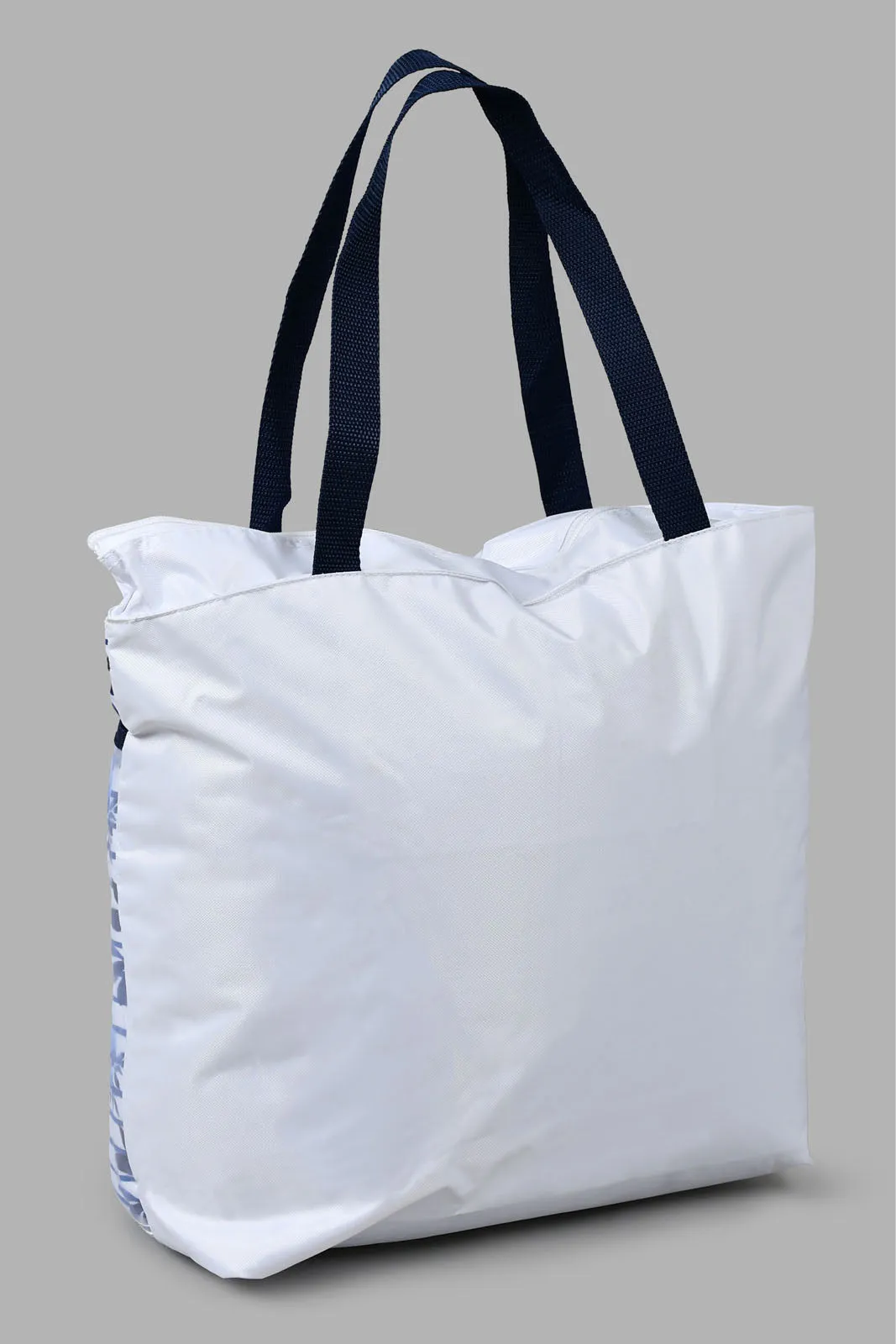 White And Navy Printed Beach Bag With Flip Flop (2 Piece) sold by Redtag product image thumbnail 4