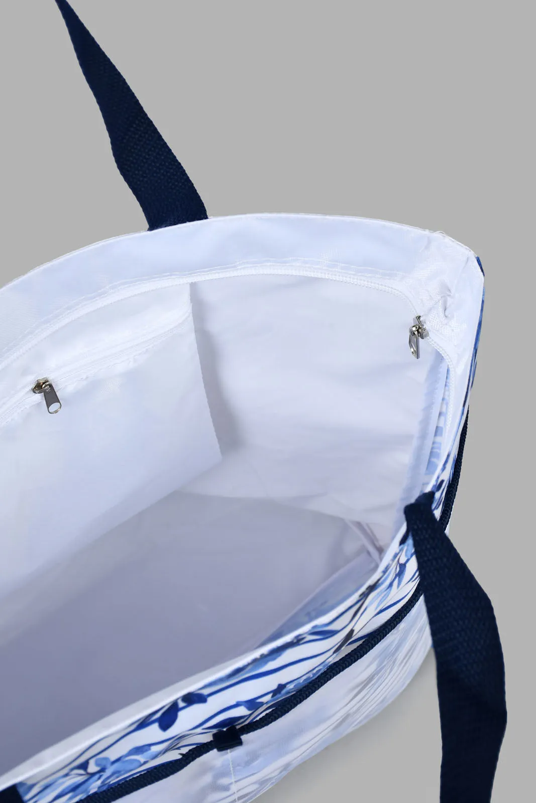 White And Navy Printed Beach Bag With Flip Flop (2 Piece) sold by Redtag product image thumbnail 5