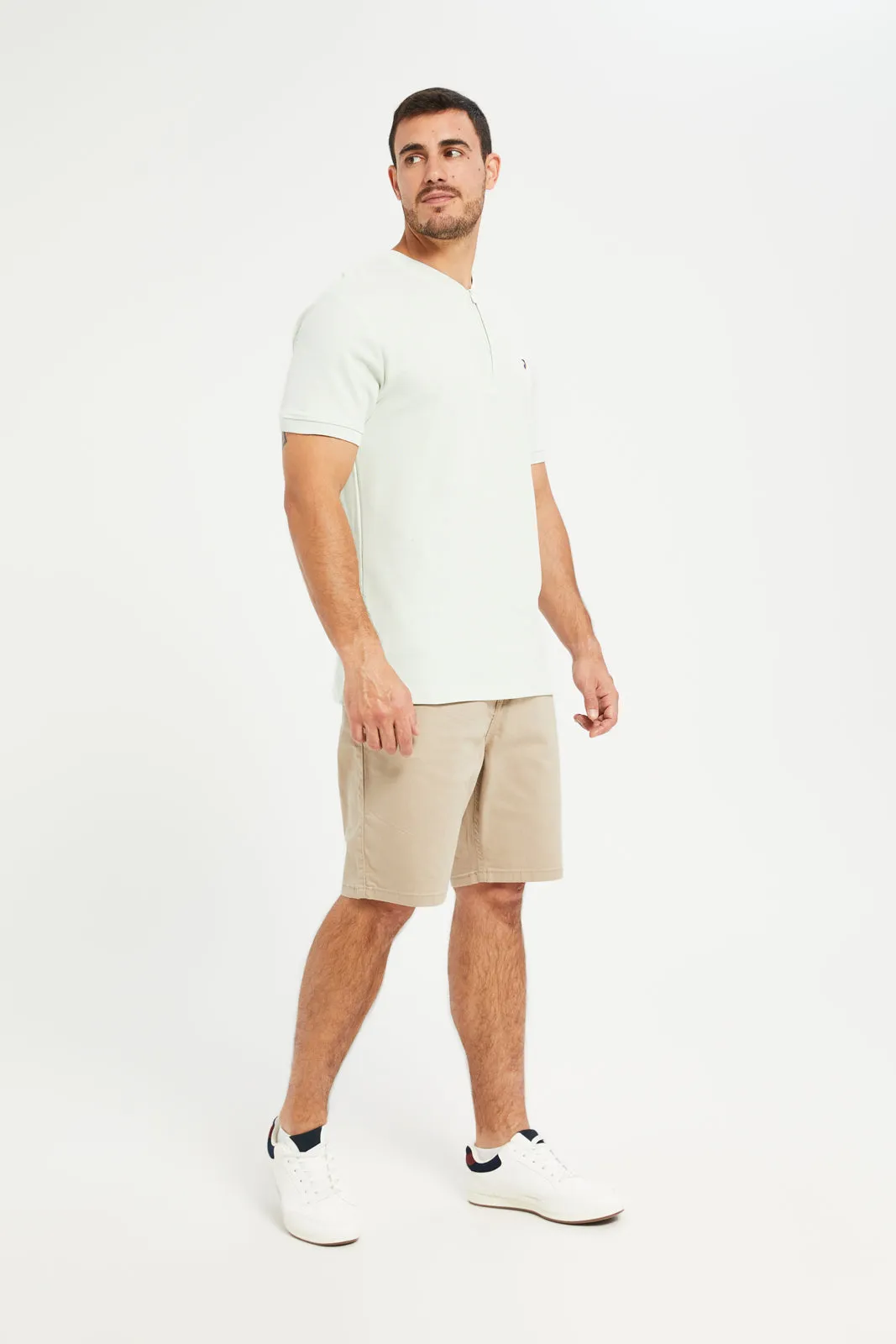 Men Mint Henley Polo Shirt sold by Redtag product image thumbnail 2