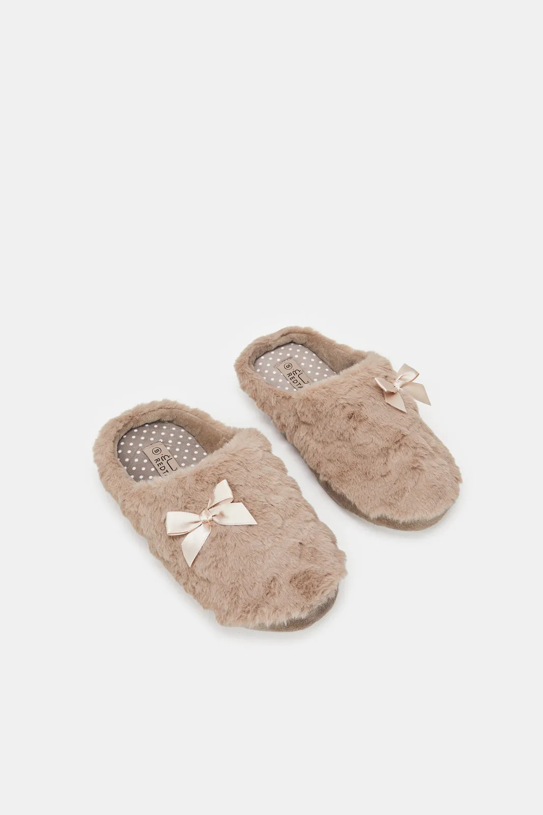 Women Beige Bow Trim Slipper sold by Redtag product image thumbnail 3