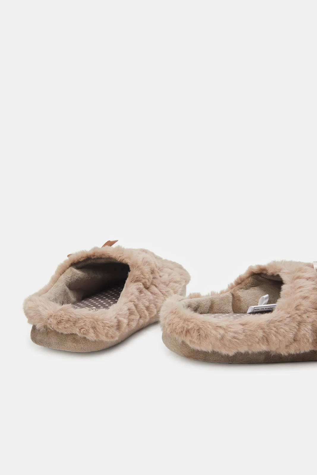 Women Beige Bow Trim Slipper sold by Redtag product image thumbnail 4