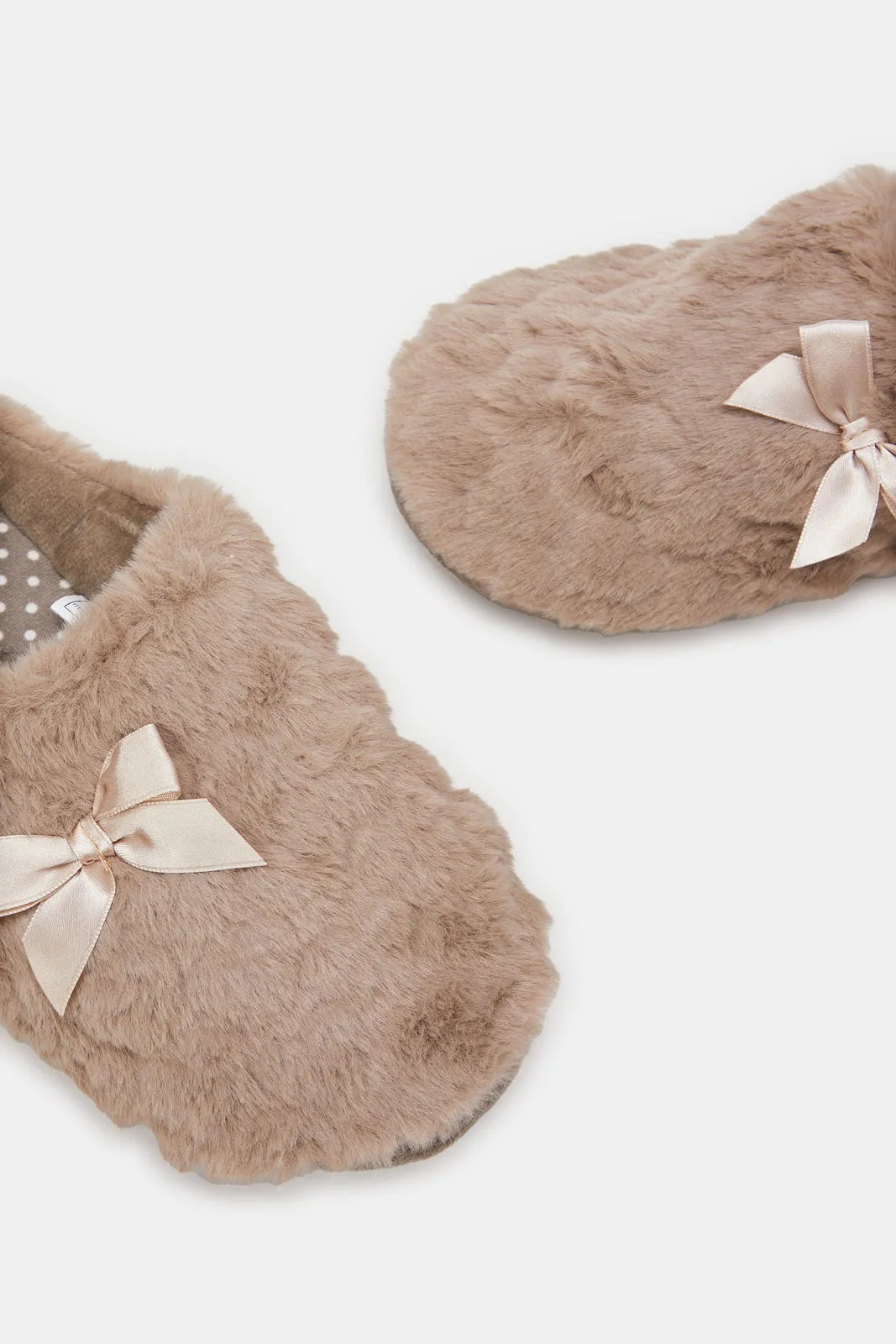 Women Beige Bow Trim Slipper sold by Redtag product image thumbnail 2