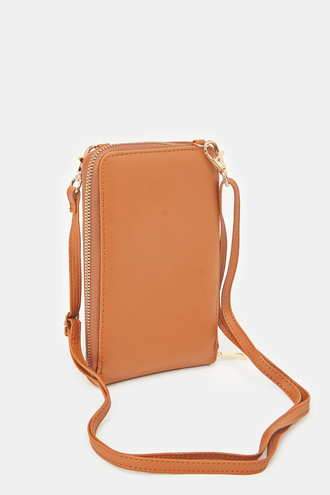Women Tan Textured Mobile Purse sold by Redtag product image thumbnail 2