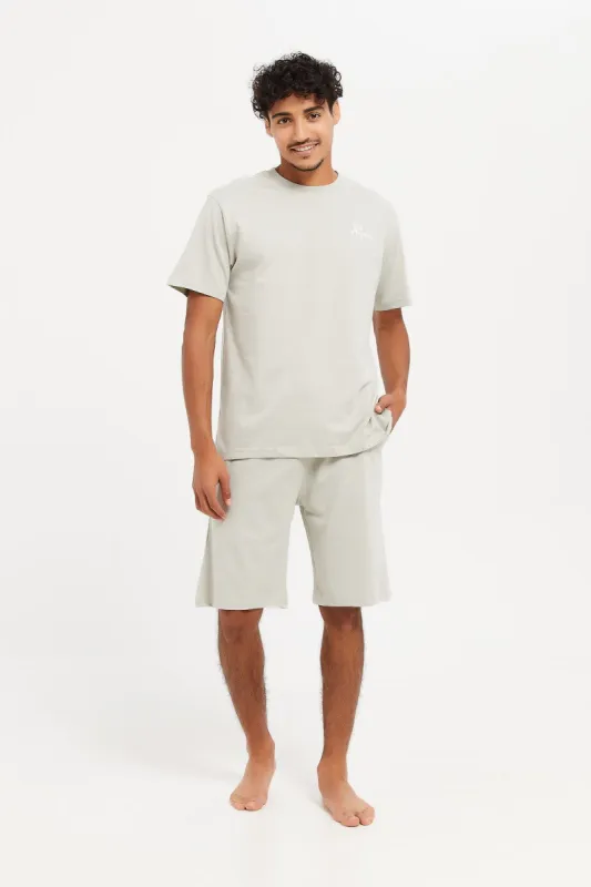 Men Grey Plain Pyjama Set (2 Piece) sold by Redtag