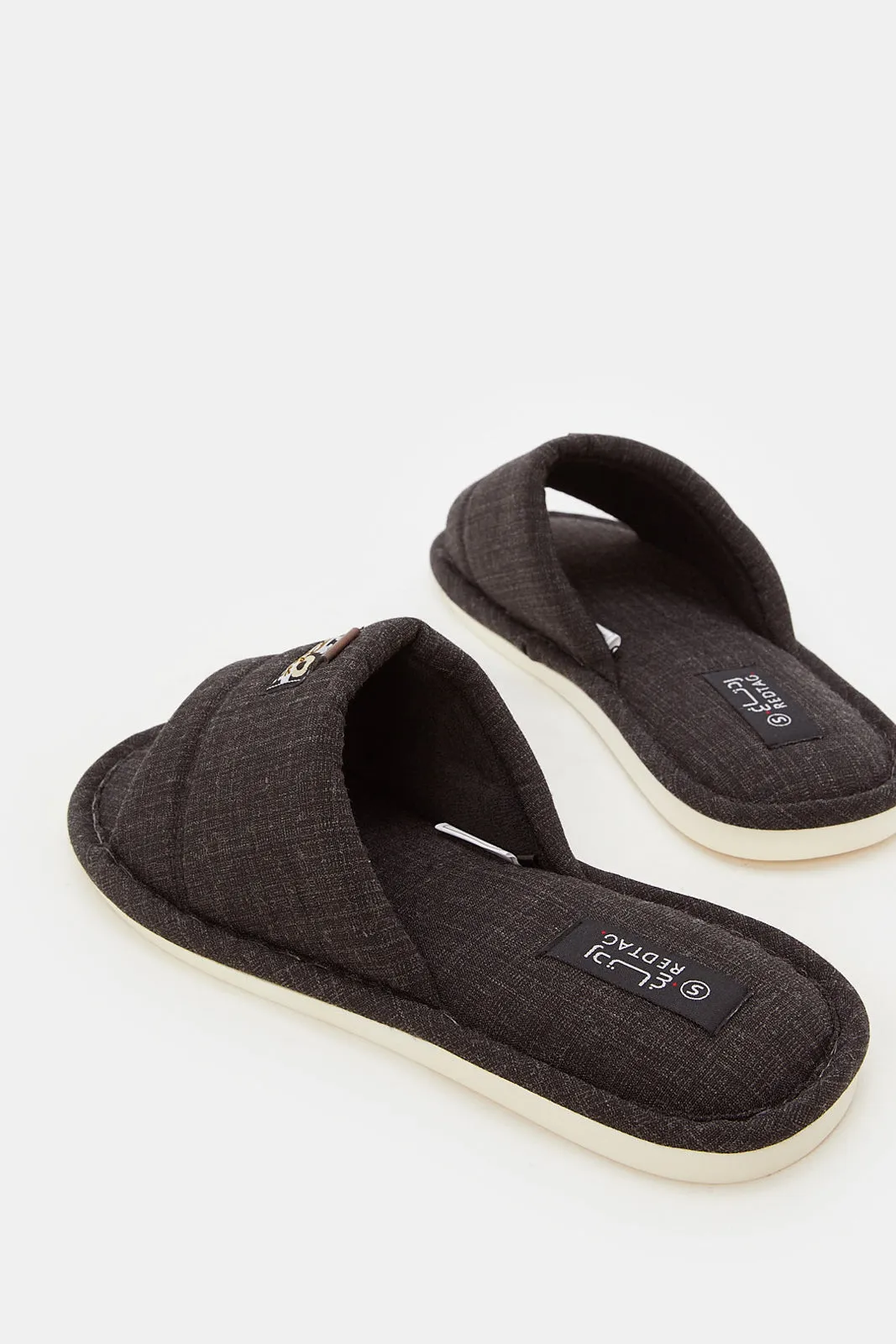 Men Black Open Toe Slipper sold by Redtag product image thumbnail 4