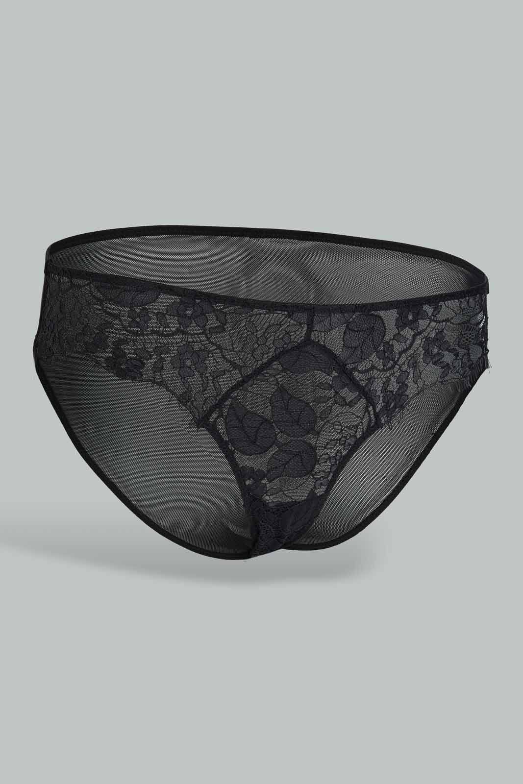 Women Black Lace Bikini Brief sold by Redtag product image thumbnail 3
