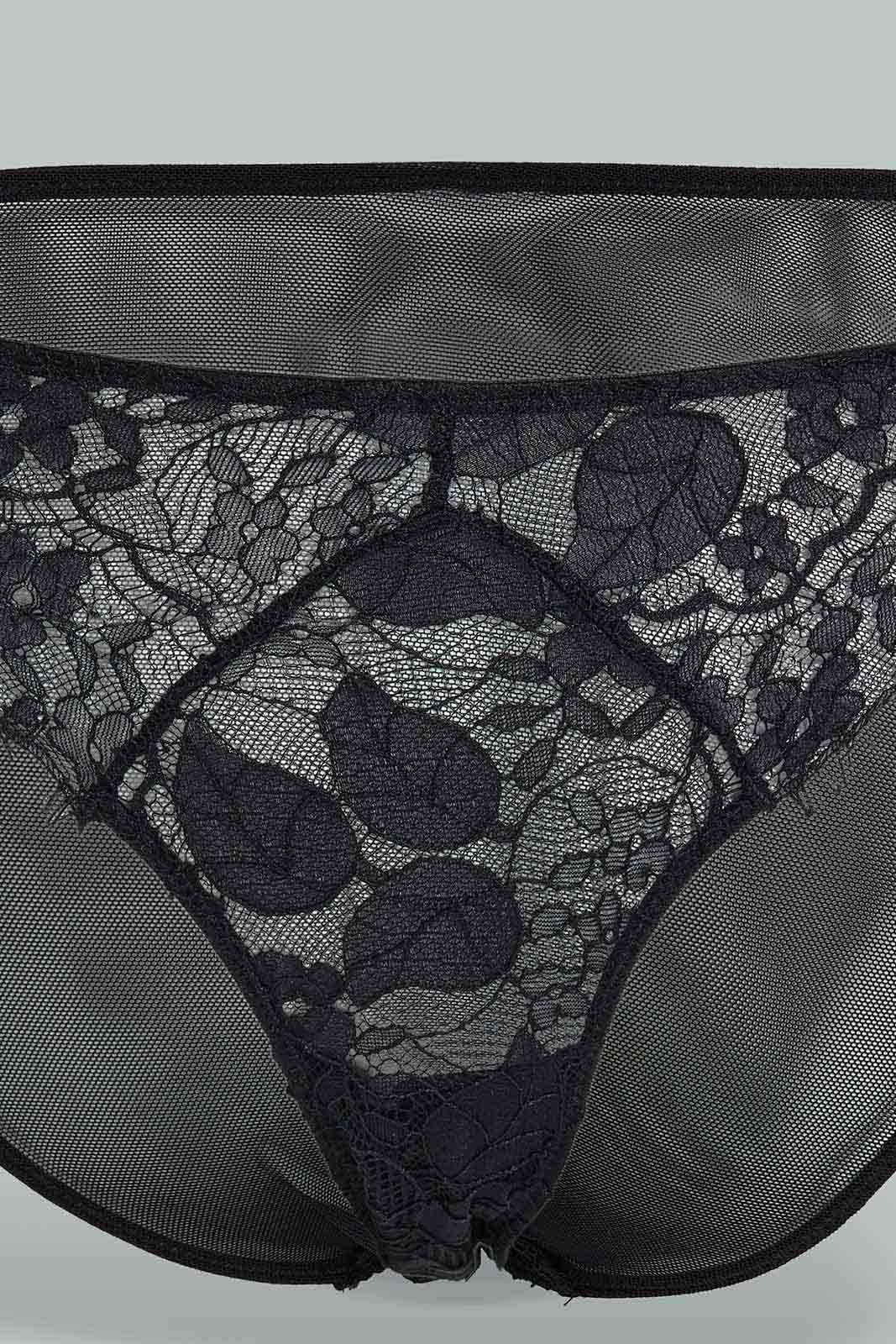 Women Black Lace Bikini Brief sold by Redtag product image thumbnail 2