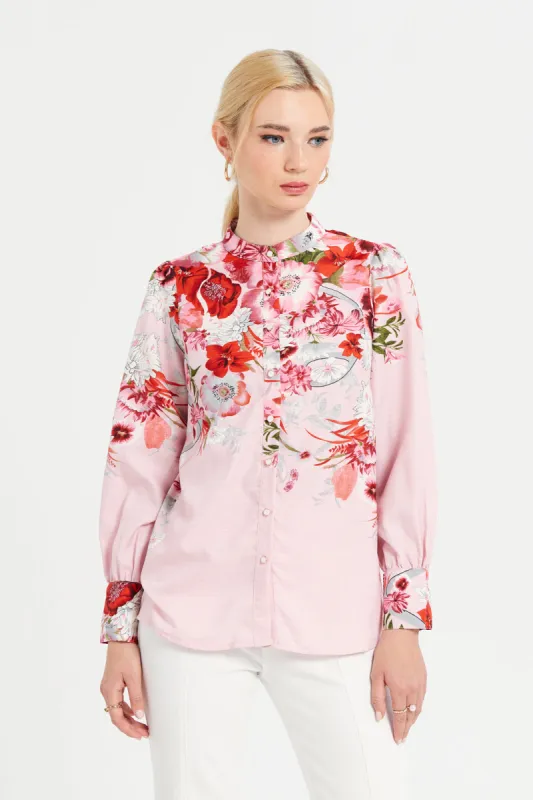 Women Red Printed Blouse sold by Redtag