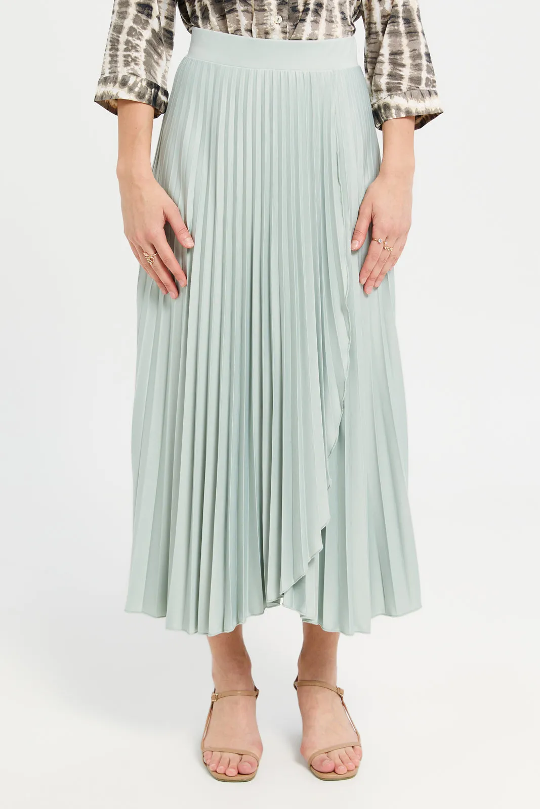Women Mint Wrap Pleated Skirt sold by Redtag