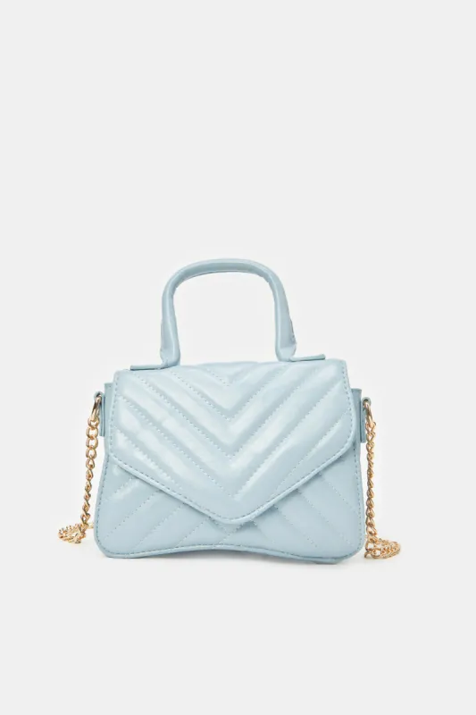 Women Blue Quilted Cross Body Bag sold by Redtag