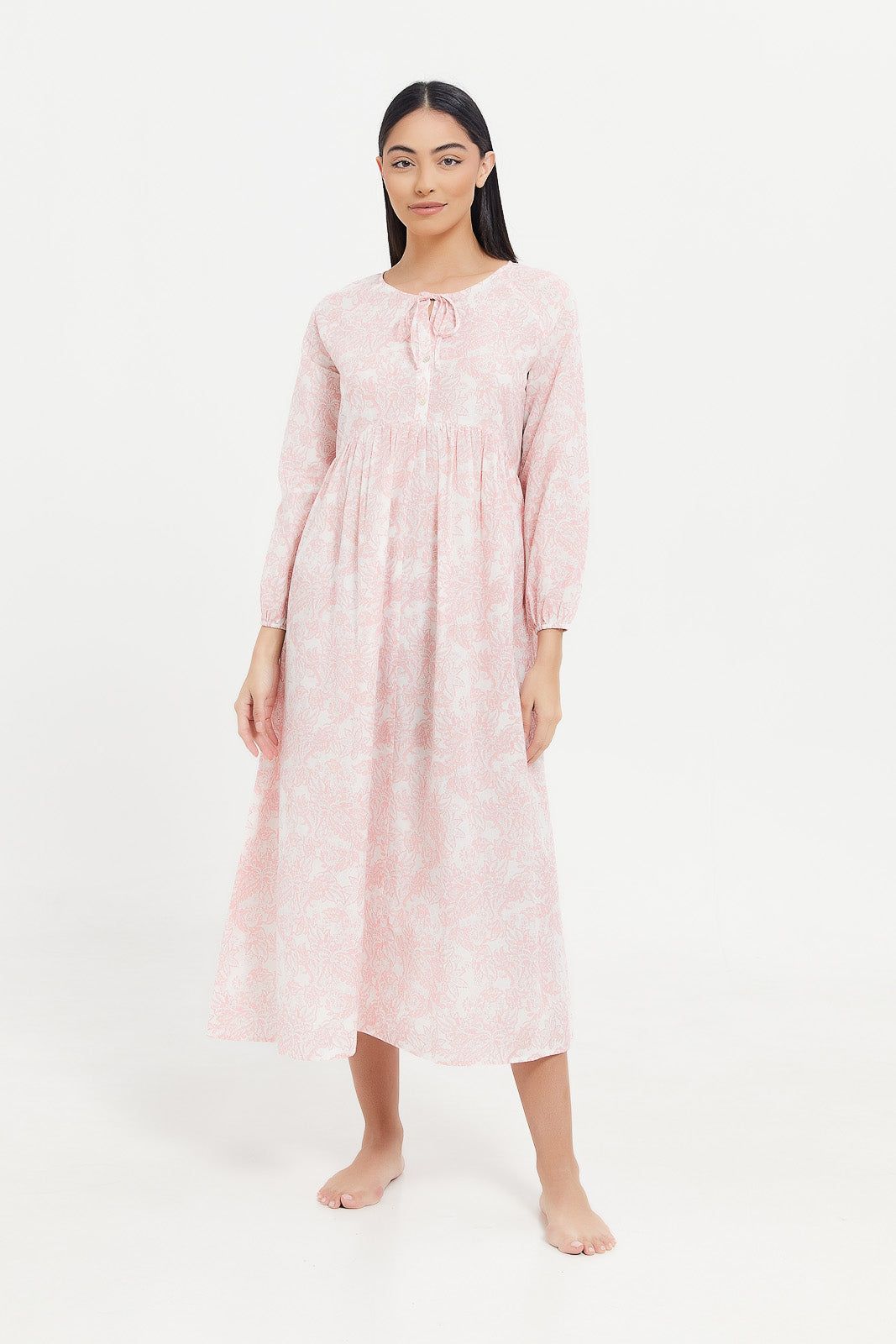 Women Pink Printed Nightgown sold by Redtag