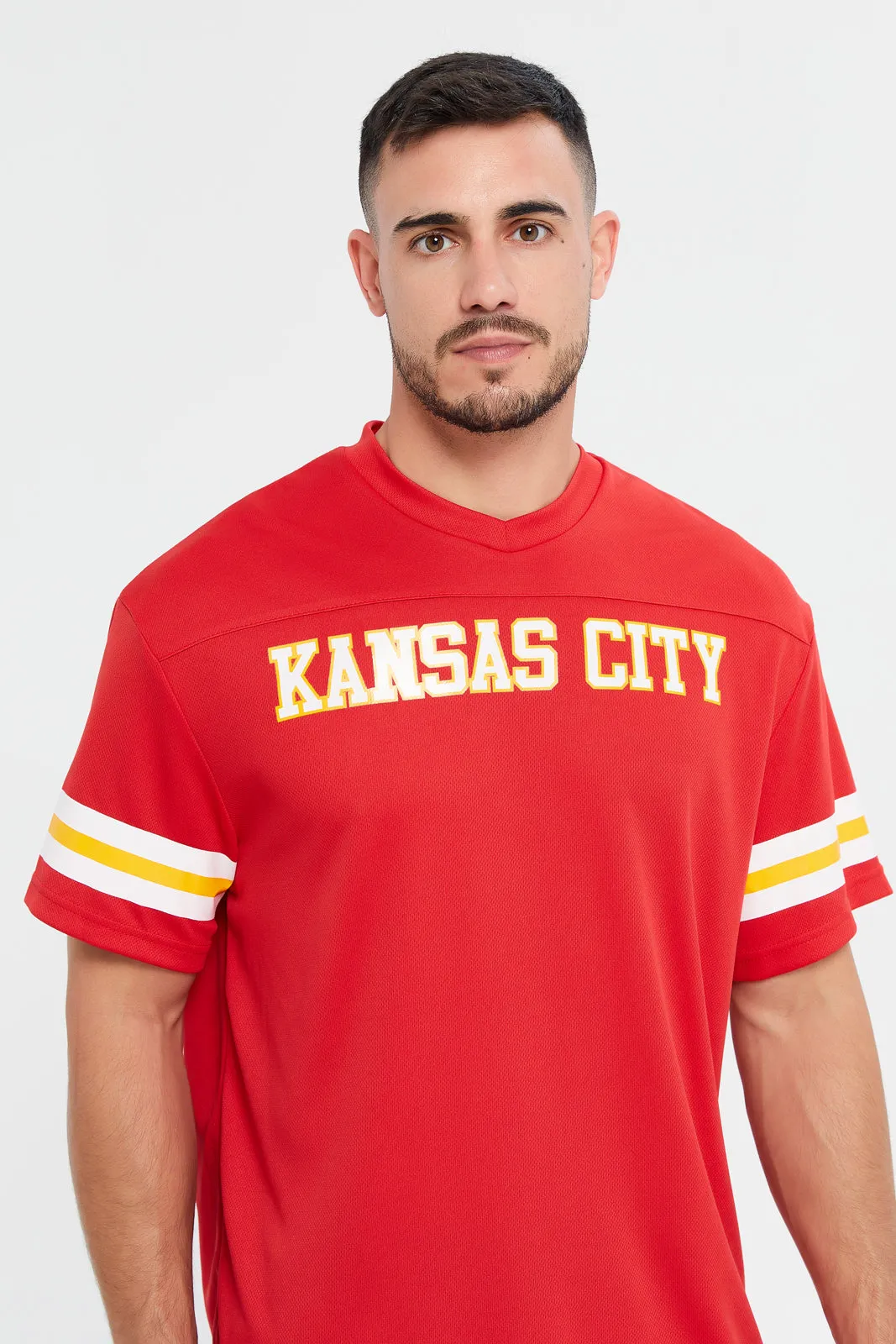 Men Red NFL Short Sleeve Active T-Shirt sold by Redtag product image thumbnail 4