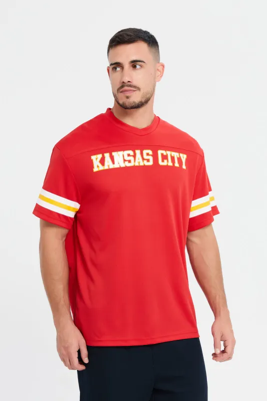 Men Red NFL Short Sleeve Active T-Shirt sold by Redtag