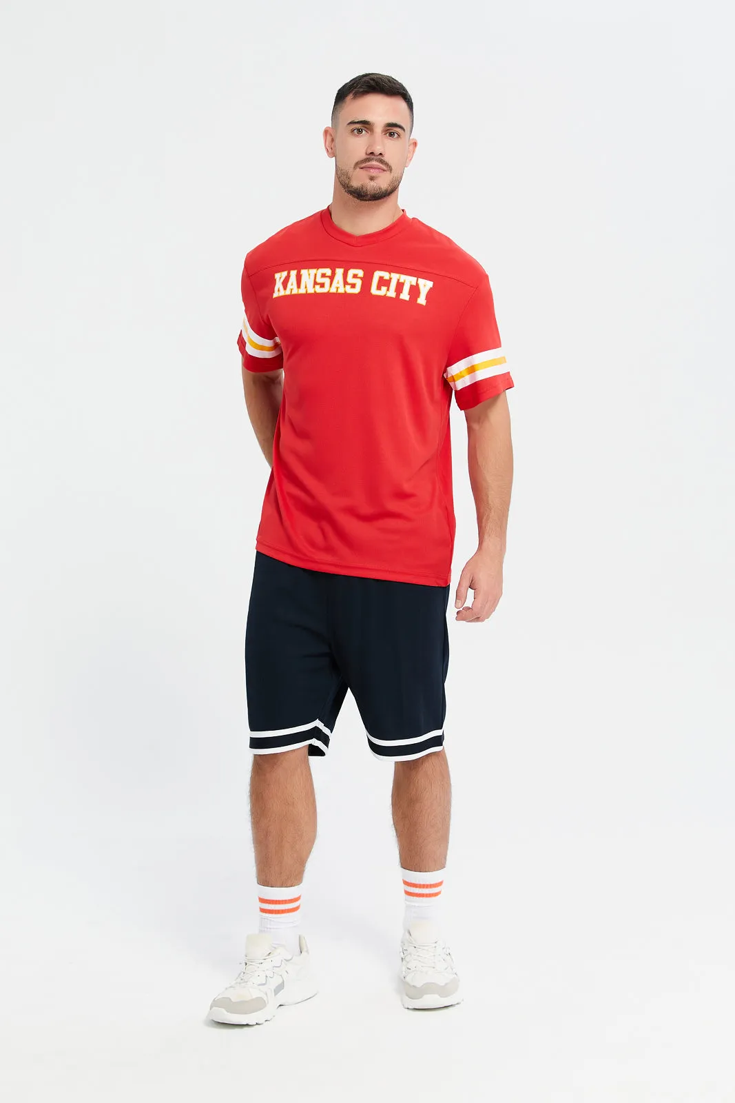 Men Red NFL Short Sleeve Active T-Shirt sold by Redtag product image thumbnail 2