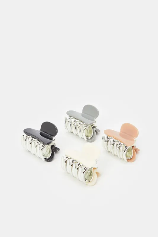 Women Assorted Embellished Hair Claw Set (Pack of 4) sold by Redtag