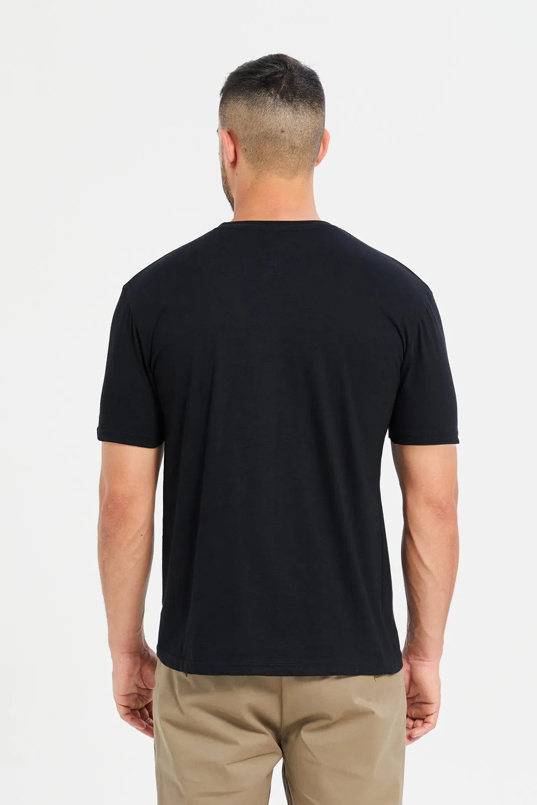 Men Black Printed T-Shirt sold by Redtag product image thumbnail 3