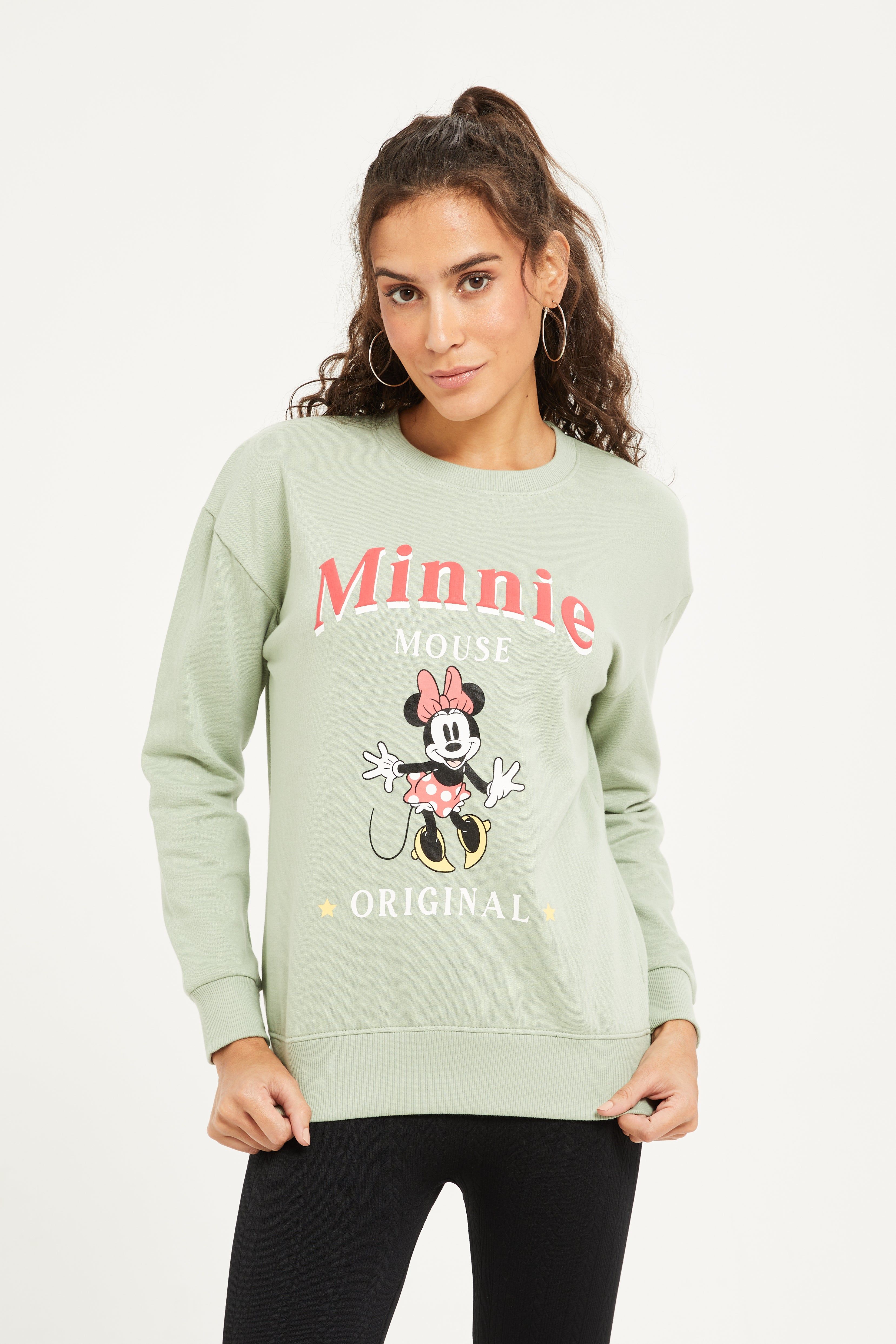 Women Mint Minnie Mouse Printed Sweatshirt sold by Redtag