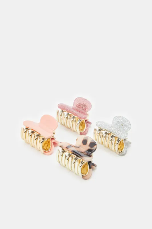 Women Assorted Embellished Hair Claw Set (Pack of 4) sold by Redtag