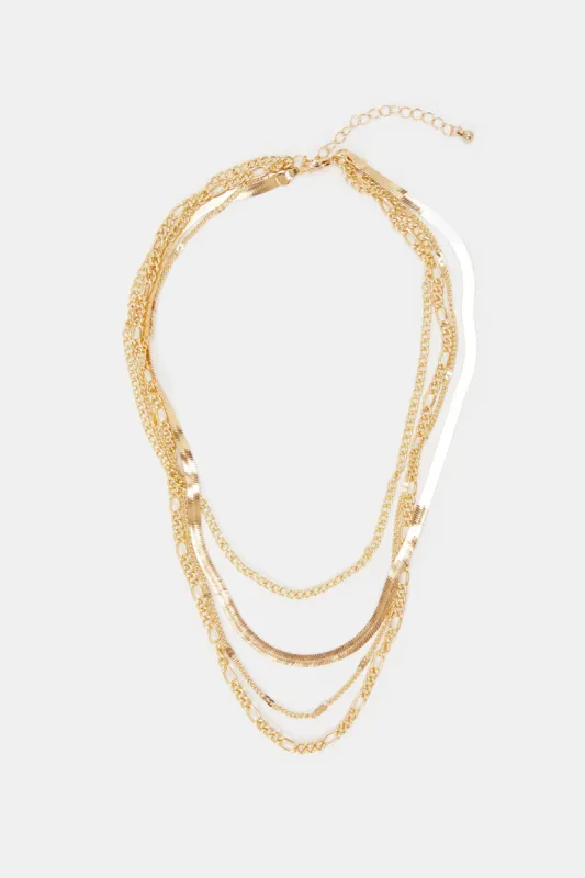 Women Gold Layered Necklace sold by Redtag