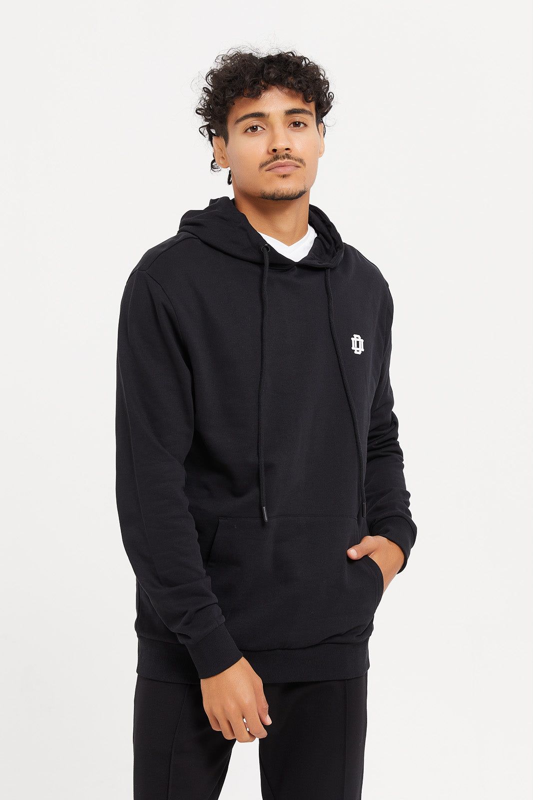 Men Black Basic Hoodie sold by Redtag