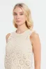 Women Cream Crochet Front Lined Jersey Top sold by Redtag