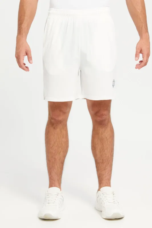 Men White Plain Active Shorts sold by Redtag