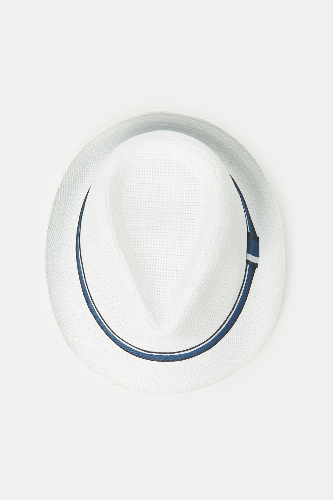 Men White Fedora Hat With Band sold by Redtag product image thumbnail 3