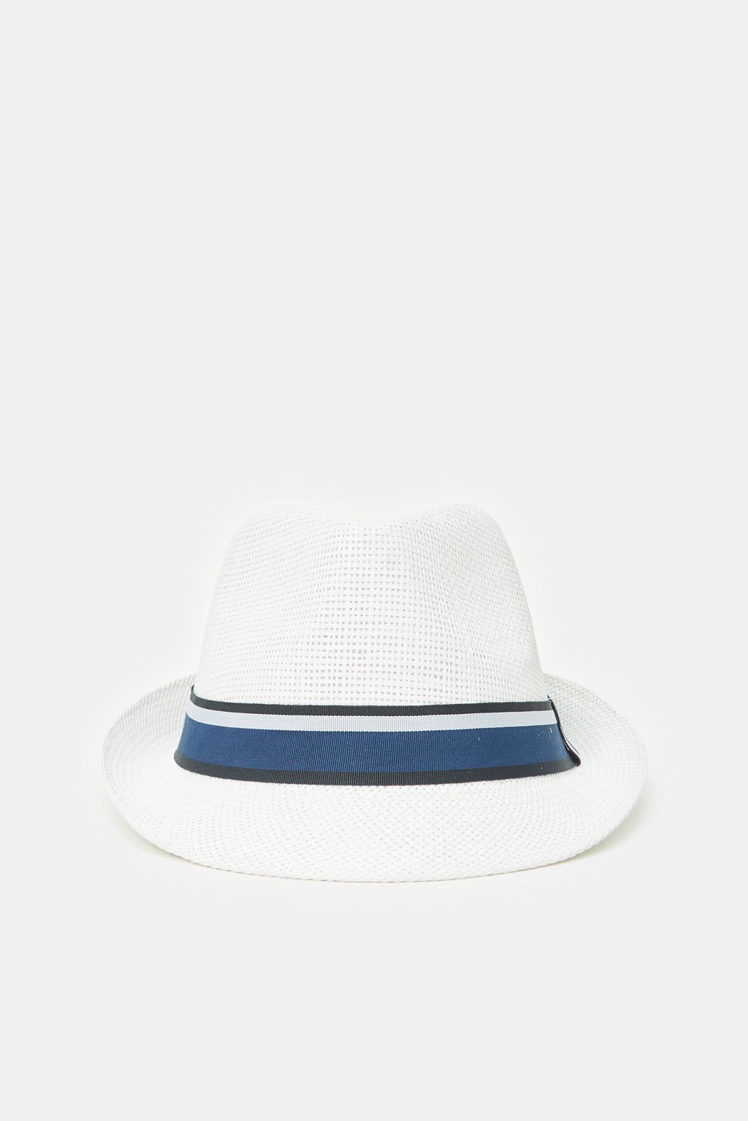 Men White Fedora Hat With Band sold by Redtag