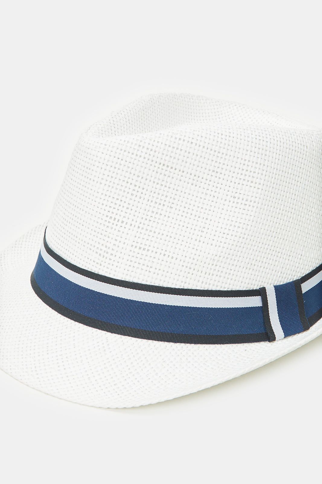 Men White Fedora Hat With Band sold by Redtag product image thumbnail 2