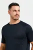 Men Black Printed Short Sleeve Active T-Shirt sold by Redtag