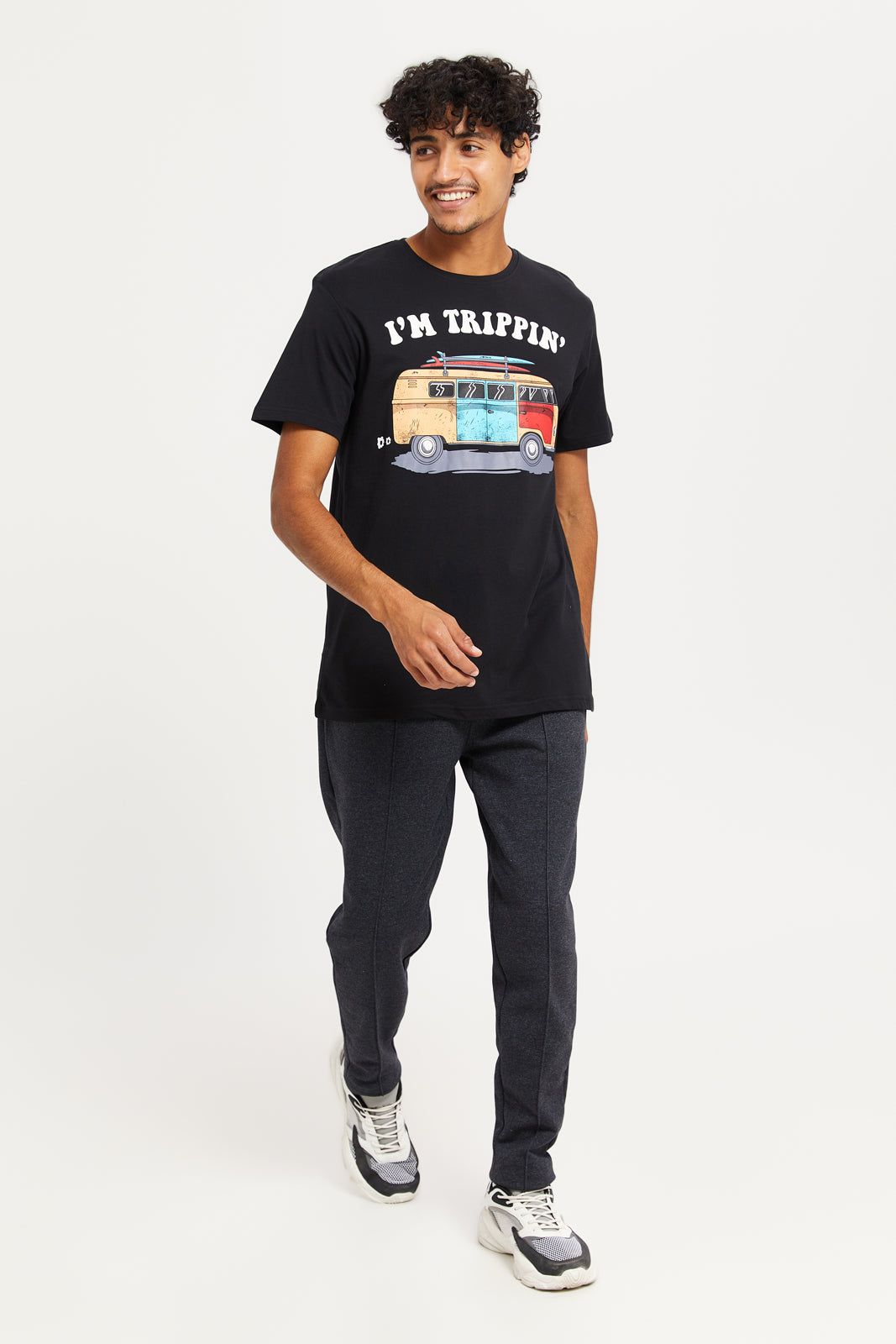 Men Black Graphic T-Shirt sold by Redtag product image thumbnail 2