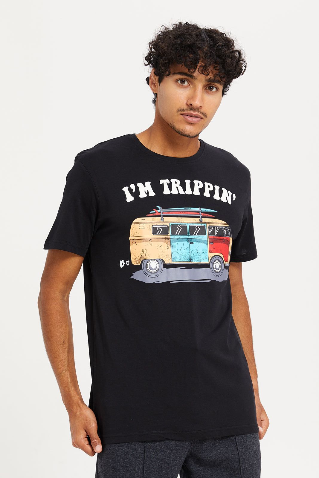 Men Black Graphic T-Shirt sold by Redtag