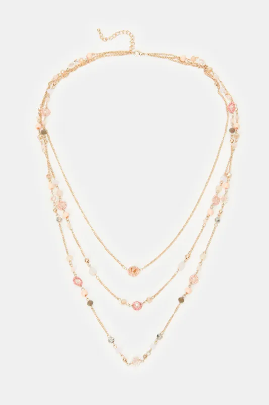 Women Gold Embellished Necklace sold by Redtag